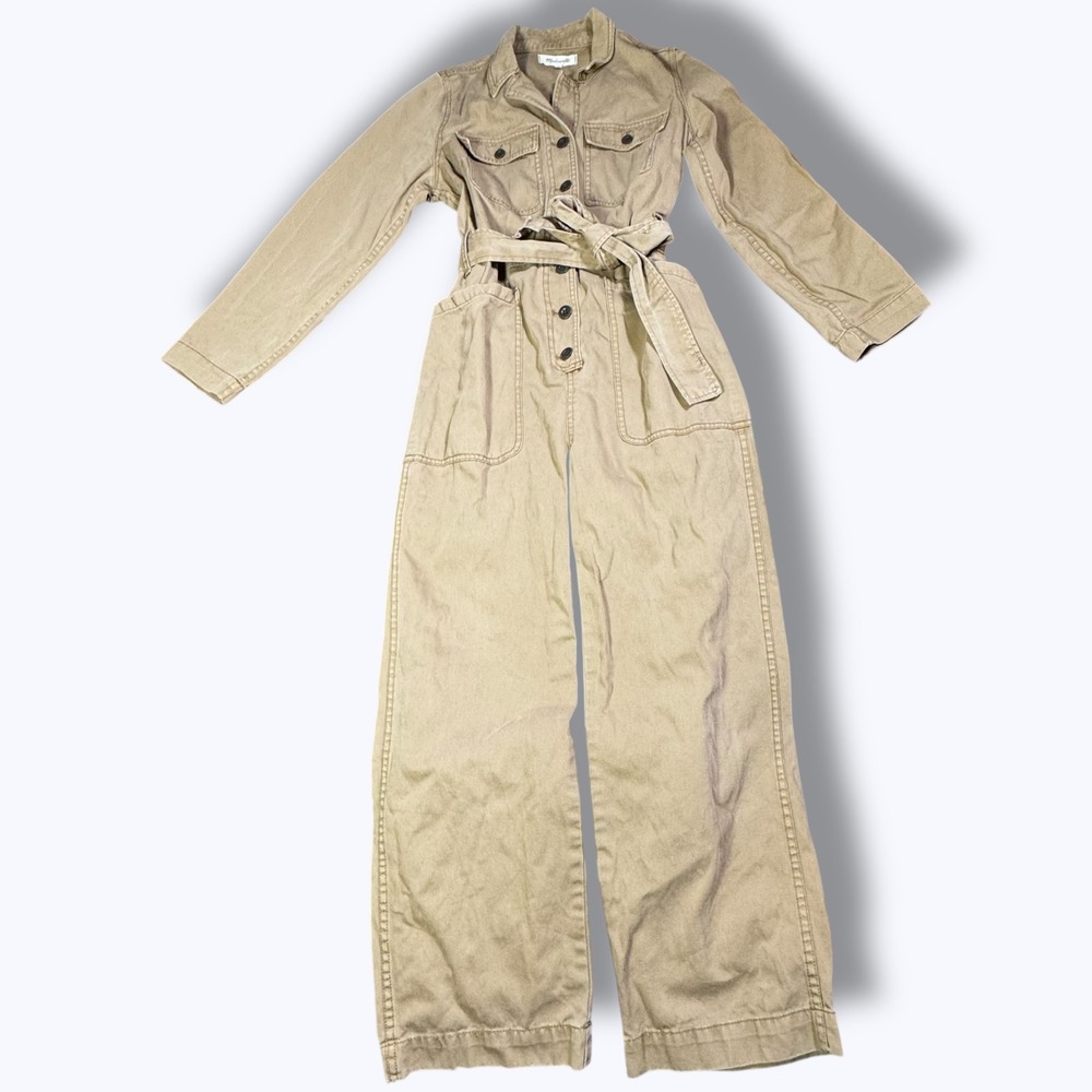 Madewell‎ Brown Cotton Utility Coverall Jumpsuit M Workwear Minimalist Outdoors